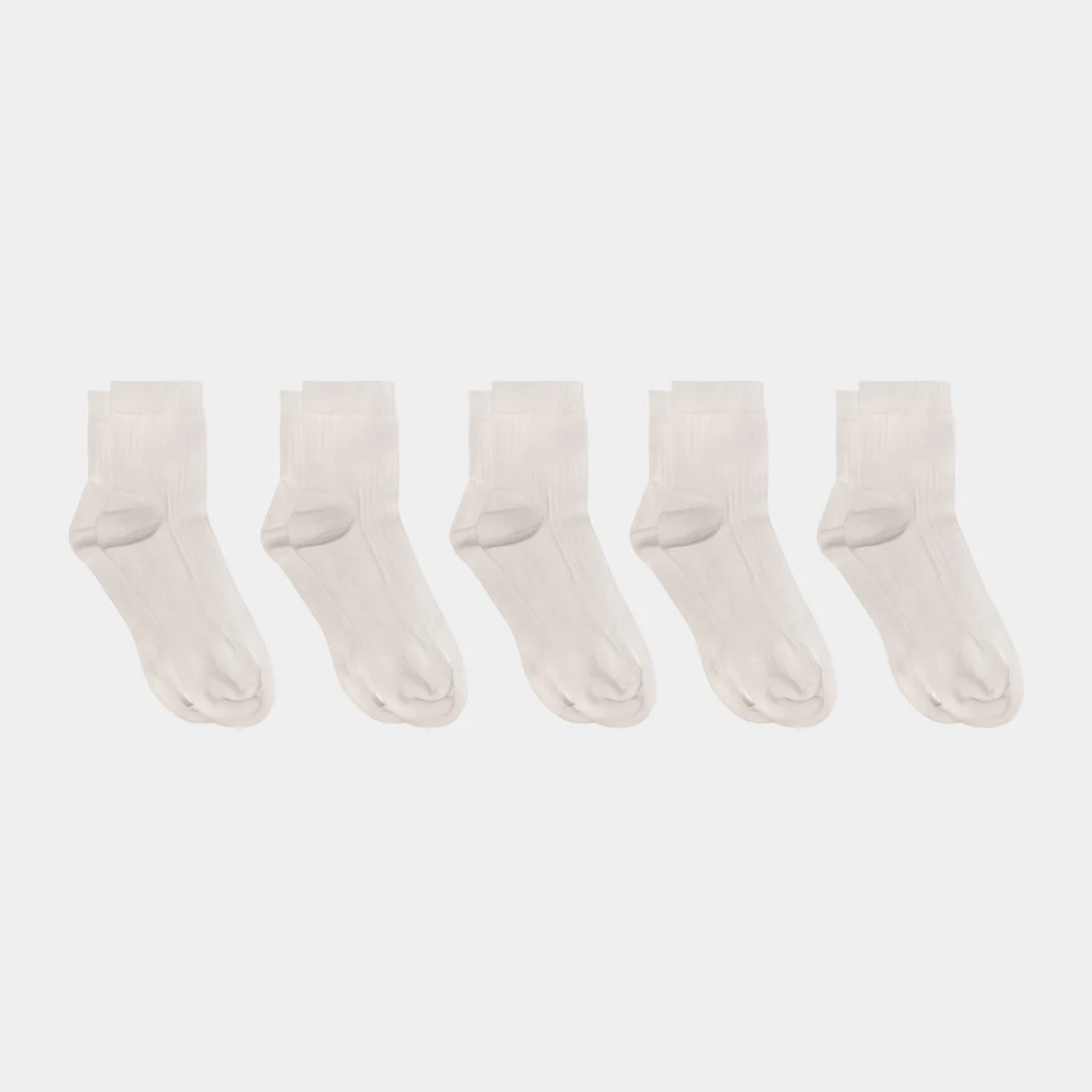 Natural (no dye) Cotton Quarter Pacers Kids Socks (Midweight) - 97% Organic Cotton - Image 9