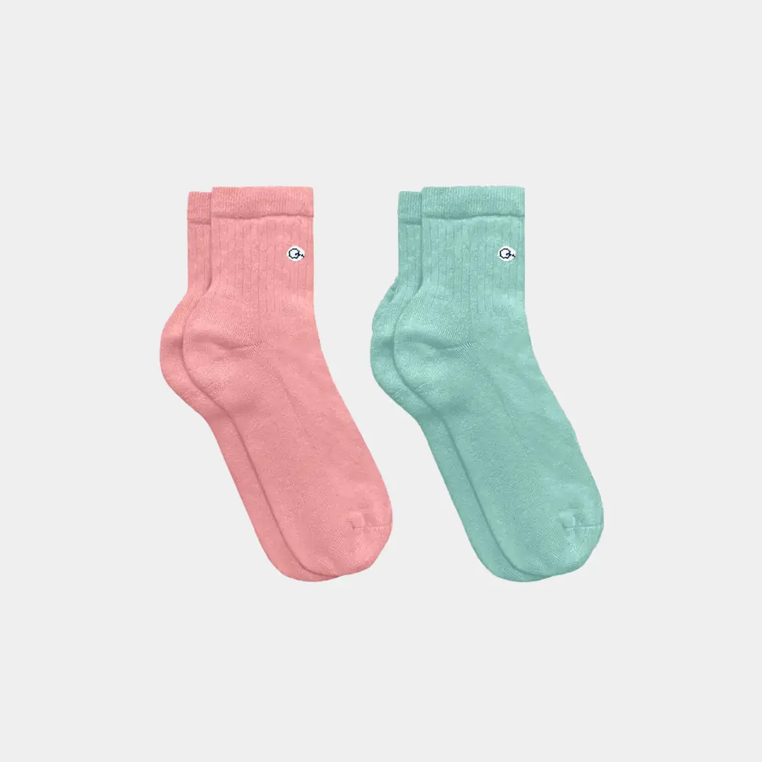 Merino Wool - Cotton Midweight Quarter Pacers - Kids (2 pack)