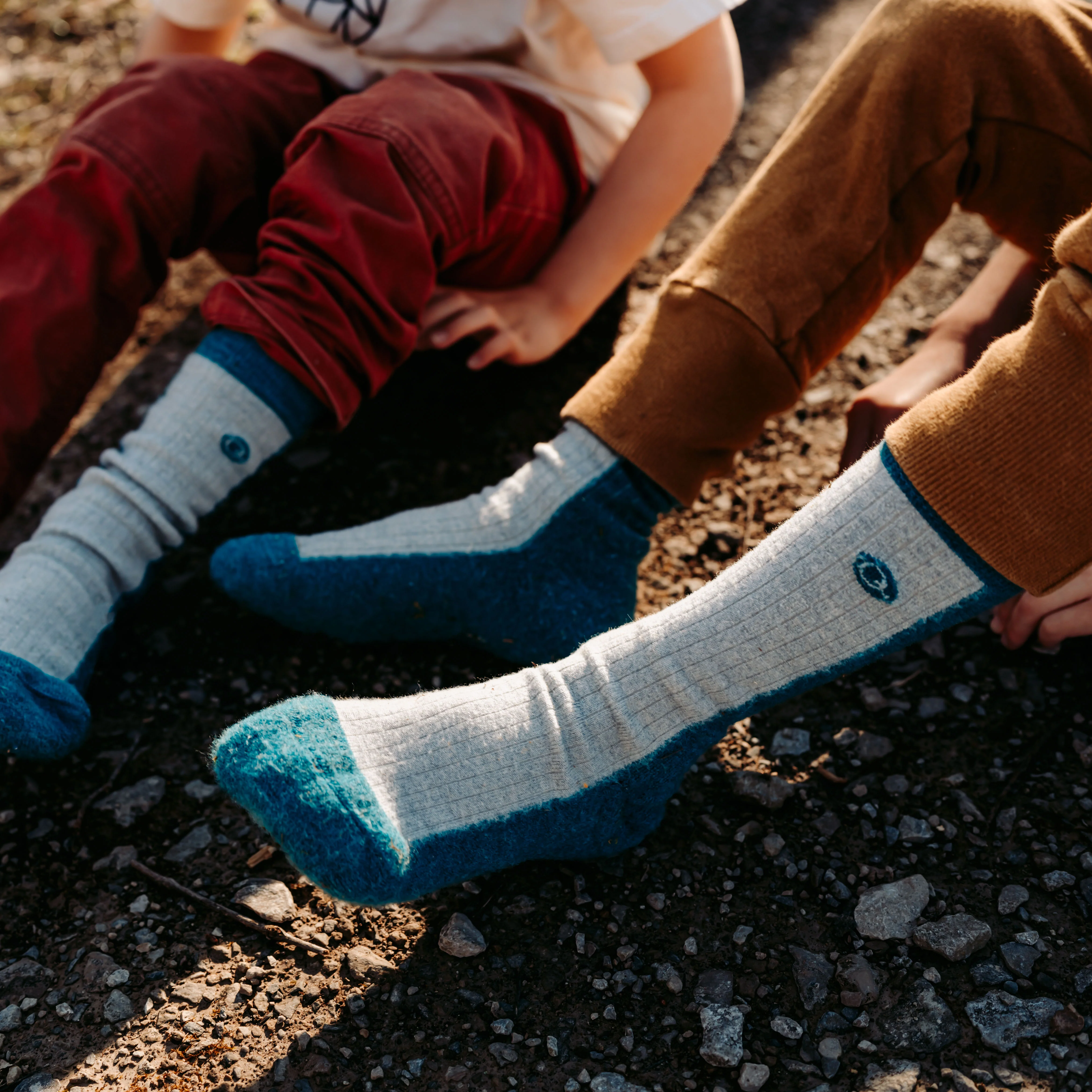 Merino Wool Midweight Cool Tones Kids Socks (4 pack) - Image 10