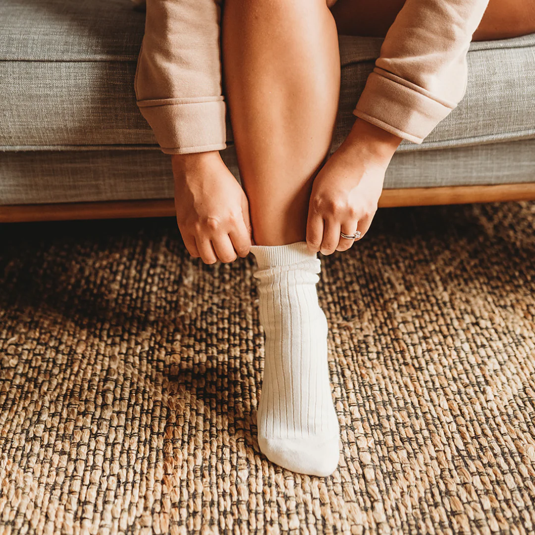 Natural (no dye) Adult Ribbed Socks - 100% Organic Cotton - Image 10