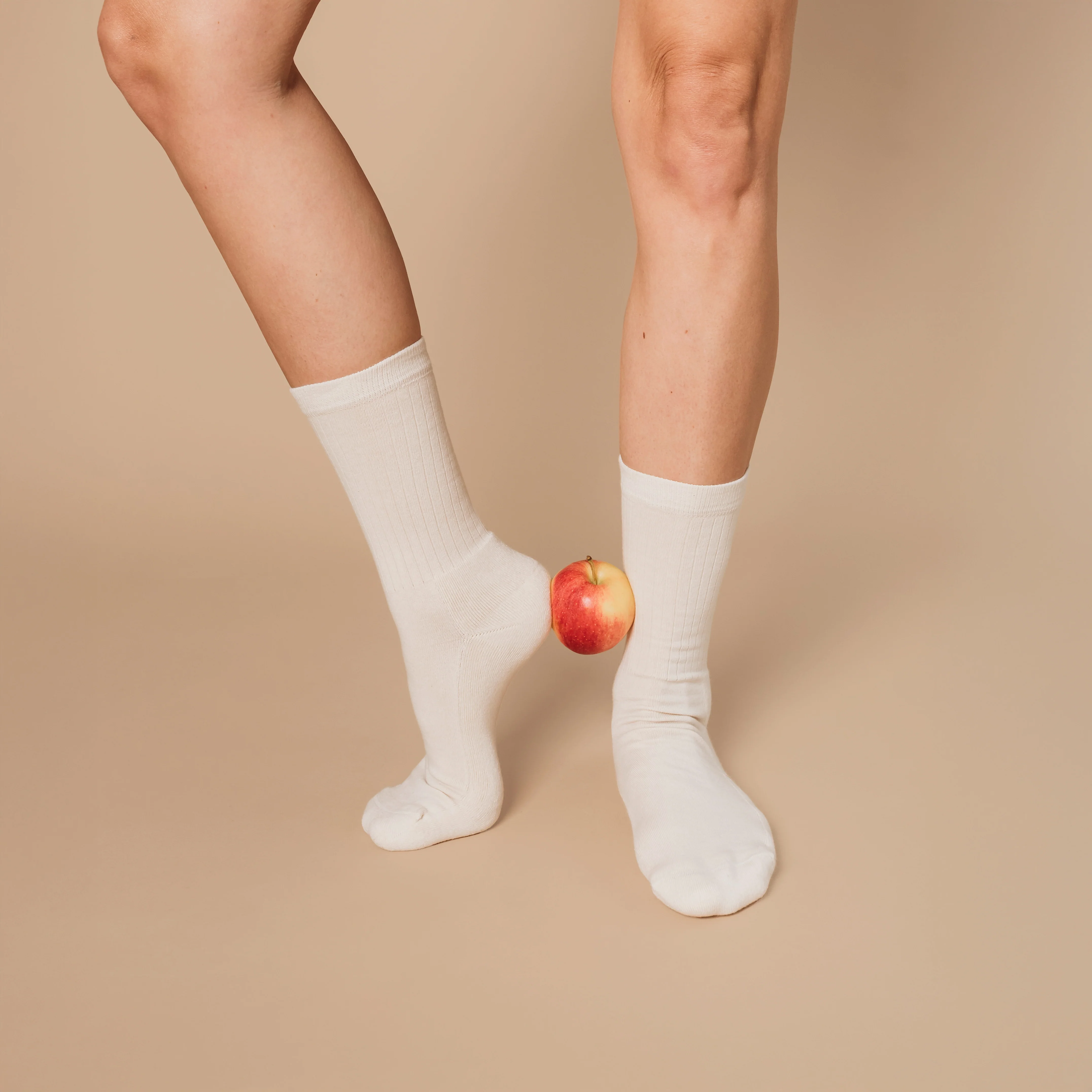 Natural (no dye) Midweight Crew Pacers - 97% Organic Cotton - Image 3