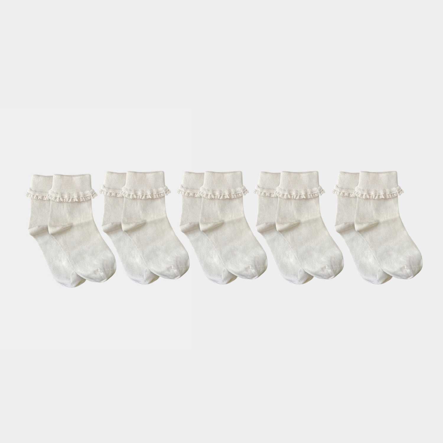 Natural (no dye) Lace Kids Socks - 98% Organic Cotton - Image 12