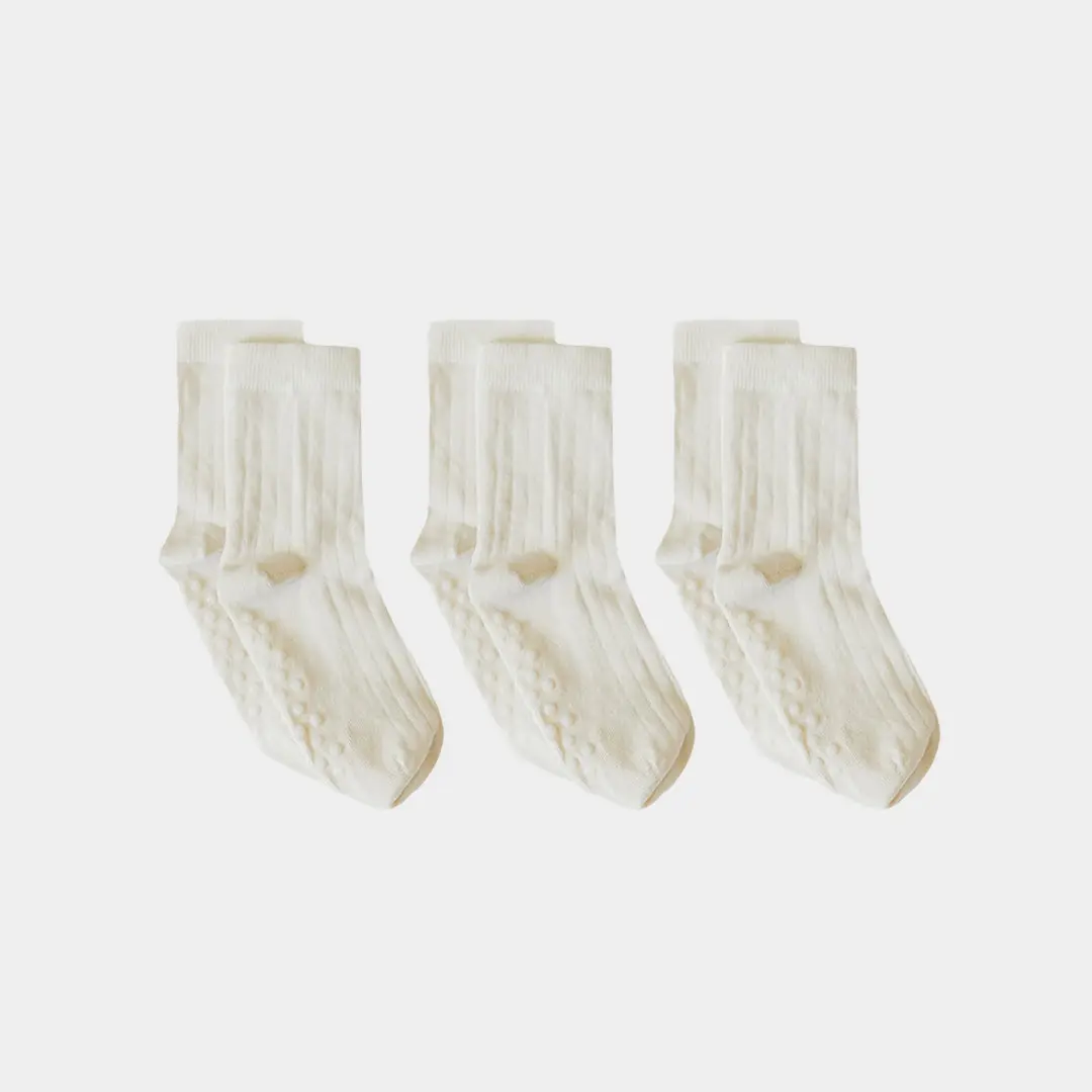 Natural (no dye) Ribbed Kids' Socks - 98% Organic Cotton - Image 5