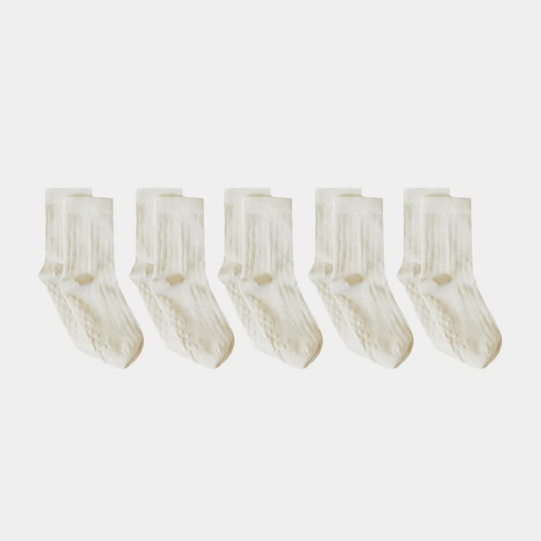 Natural (no dye) Ribbed Kids' Socks - 98% Organic Cotton - Image 6