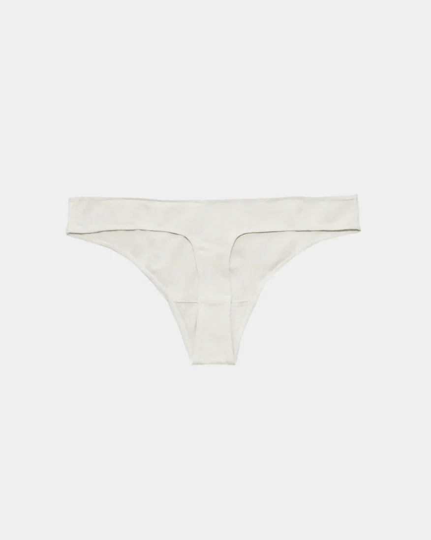 Natural (no dye) Women's Stretch Thong - 95% Organic Cotton - Image 4
