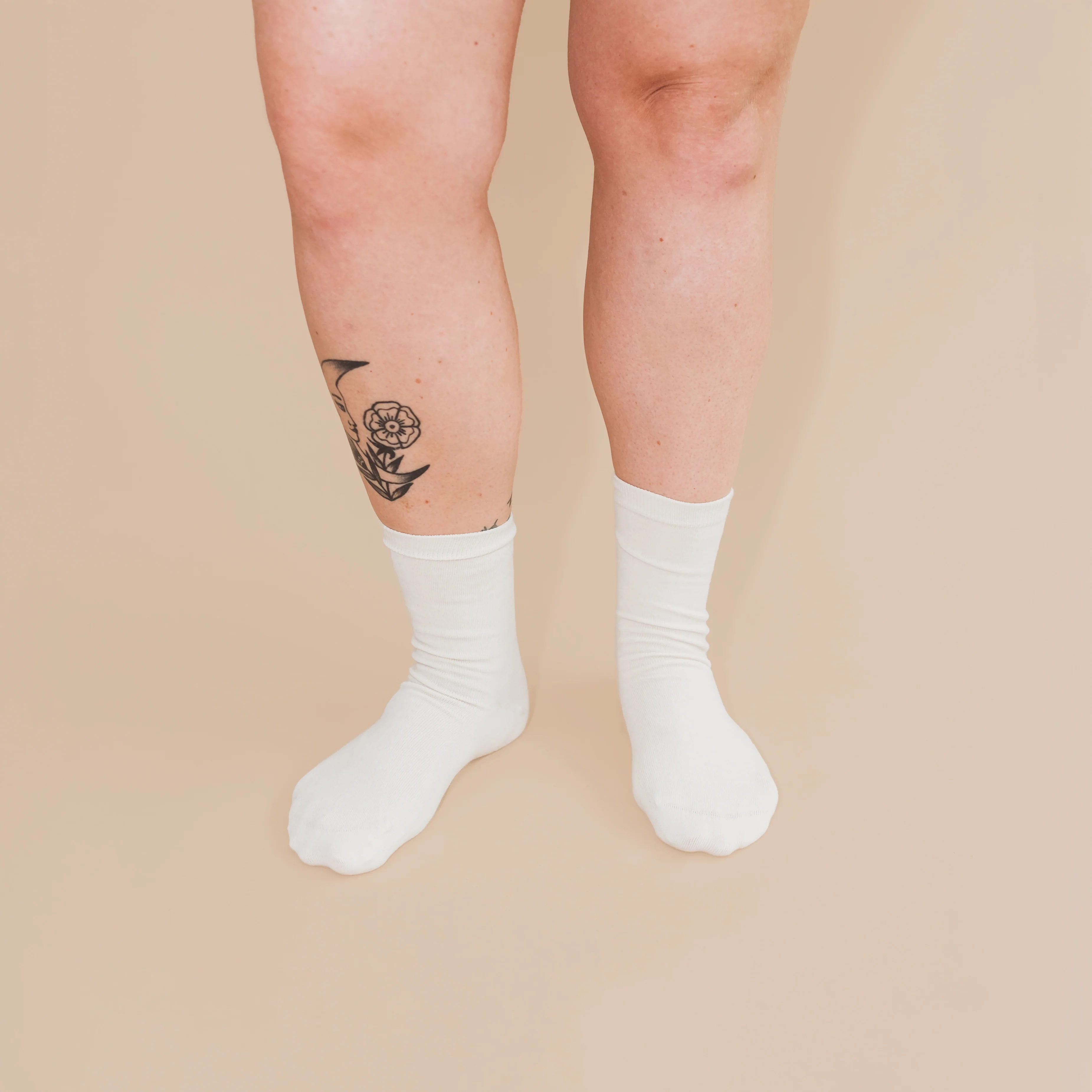 Natural (no dye) Adult Trouser Socks - 98% Organic Cotton - Image 3