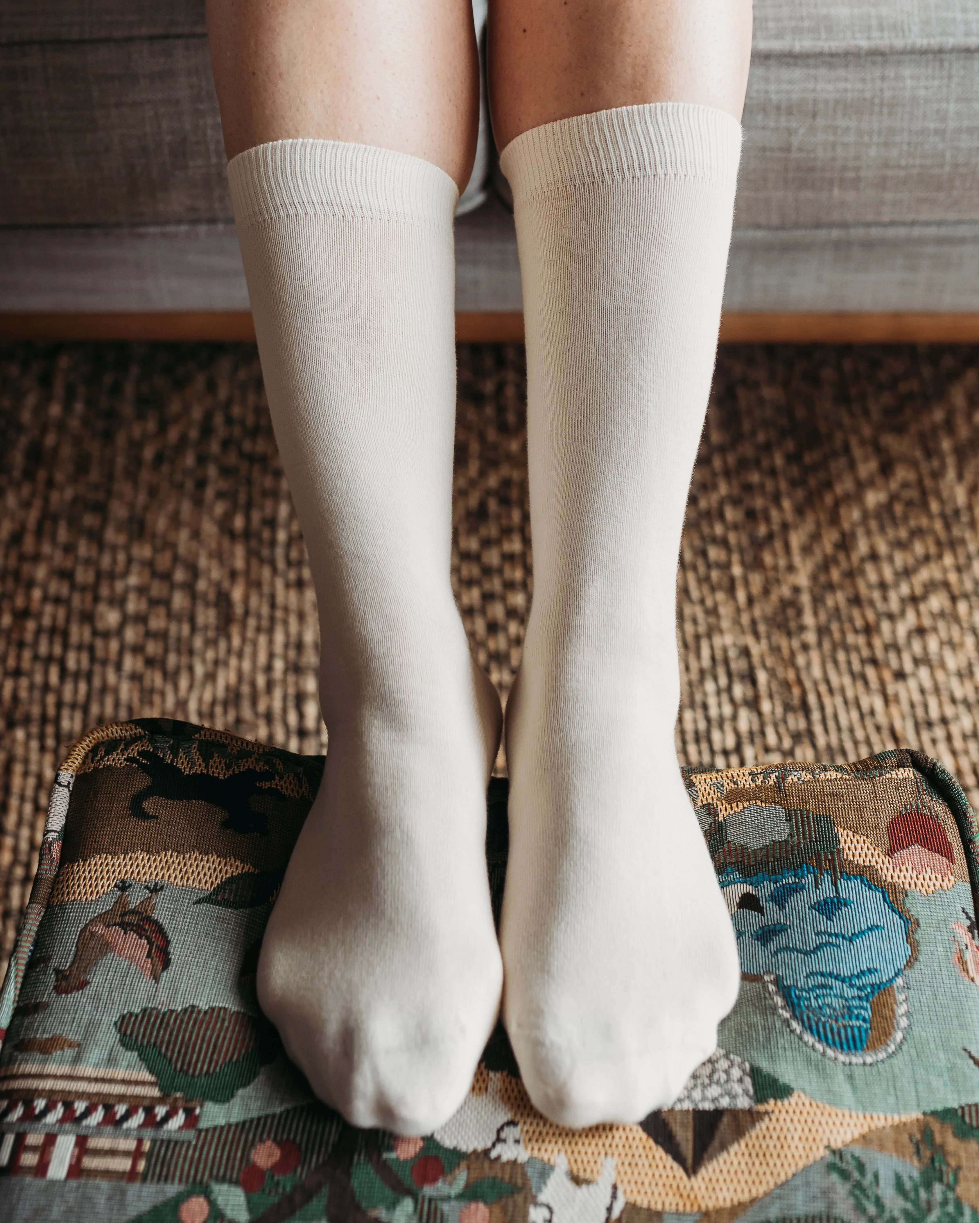 Natural (no dye) Adult Trouser Socks - 98% Organic Cotton - Image 5