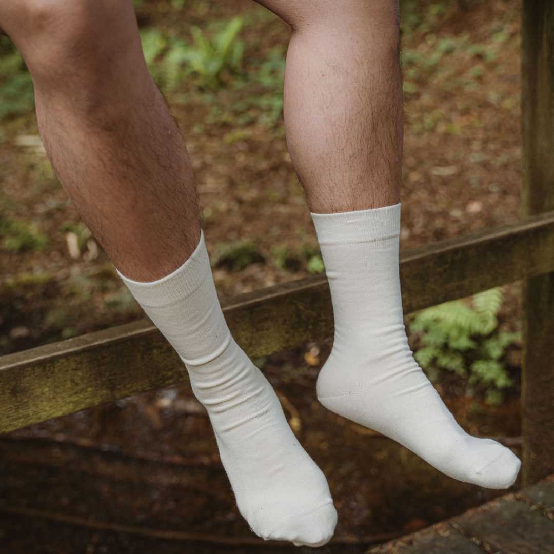 Natural (no dye) Adult Trouser Socks - 98% Organic Cotton - Image 6