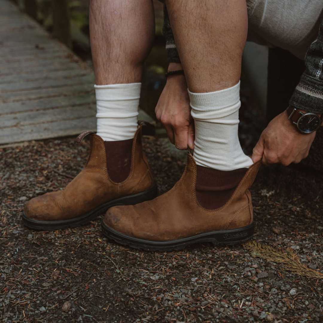 Natural (no dye) Adult Trouser Socks - 98% Organic Cotton - Image 8
