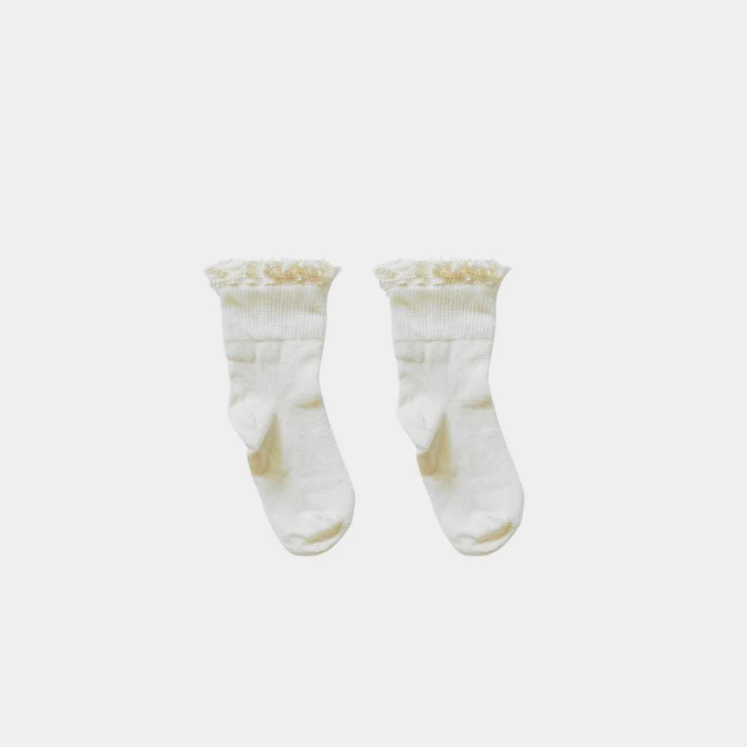 Natural (no dye) Lace Kids Socks - 98% Organic Cotton - Image 11