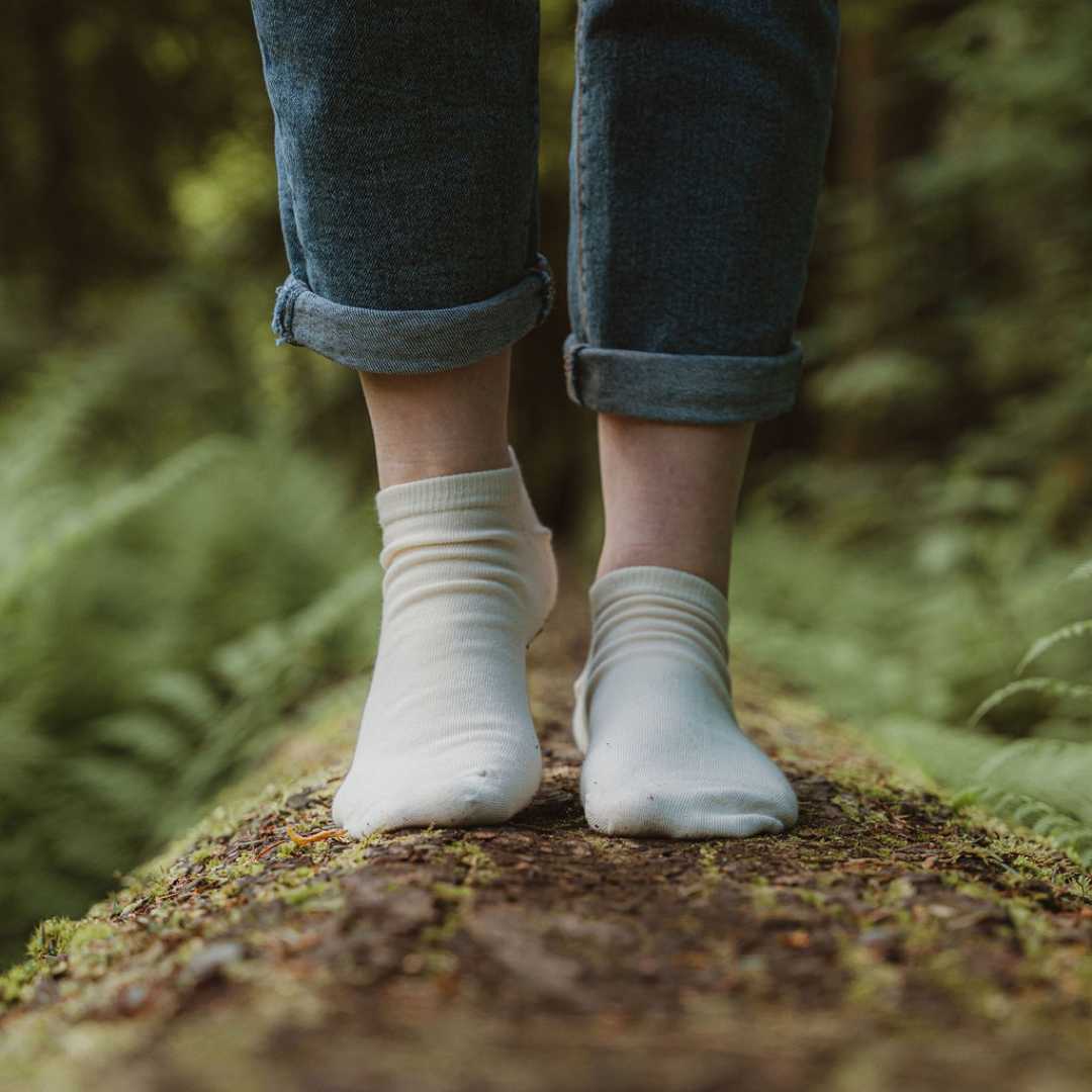 Natural (no dye) Lightweight Adult Ankle Socks - 98% Organic Cotton - Image 11