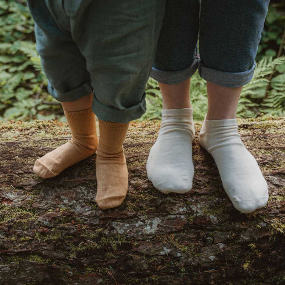 Natural (no dye) Lightweight Adult Ankle Socks - 98% Organic Cotton - Image 12