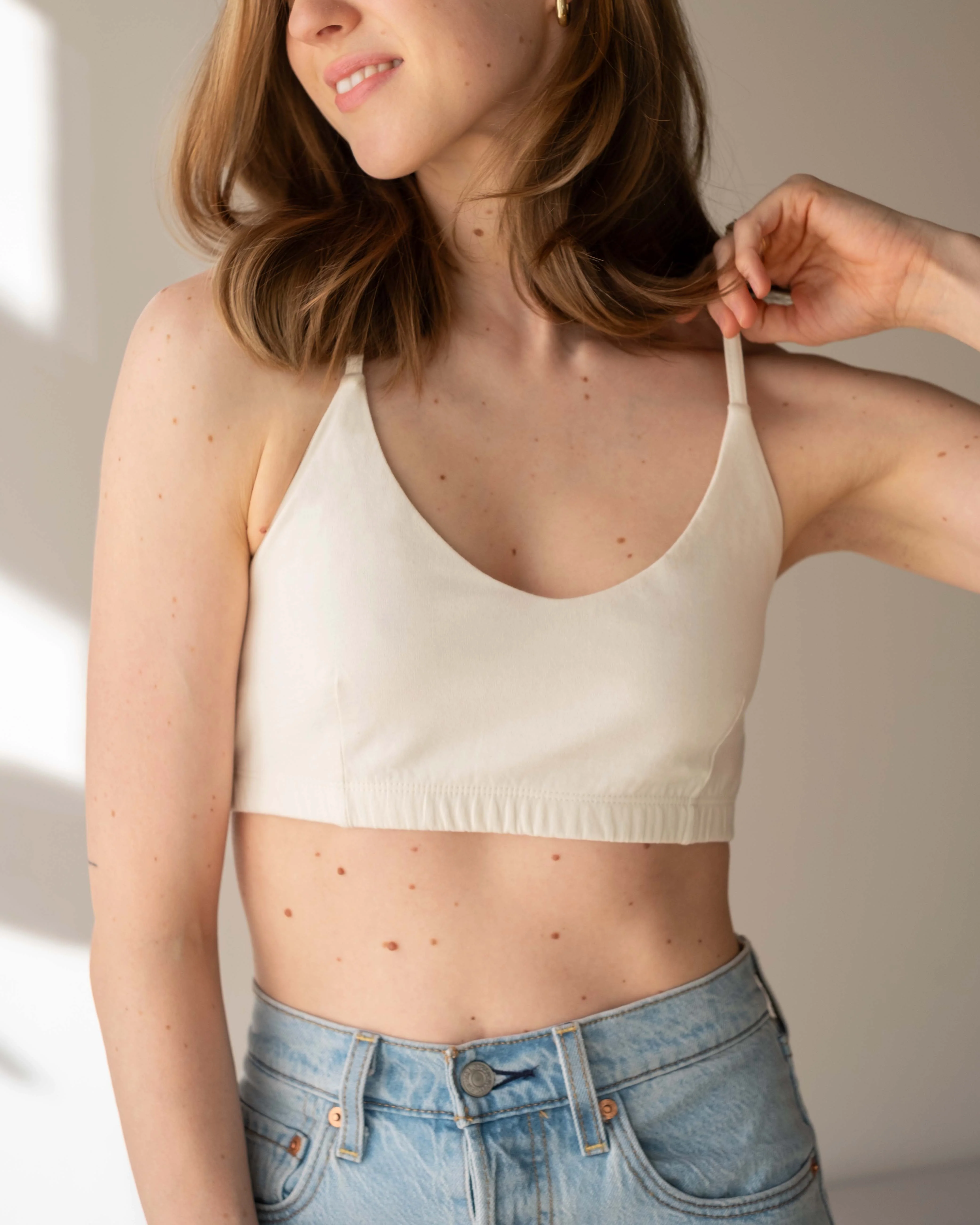 Natural (no dye) Women's Criss-Cross Bralette - 100% Organic Cotton - Image 3