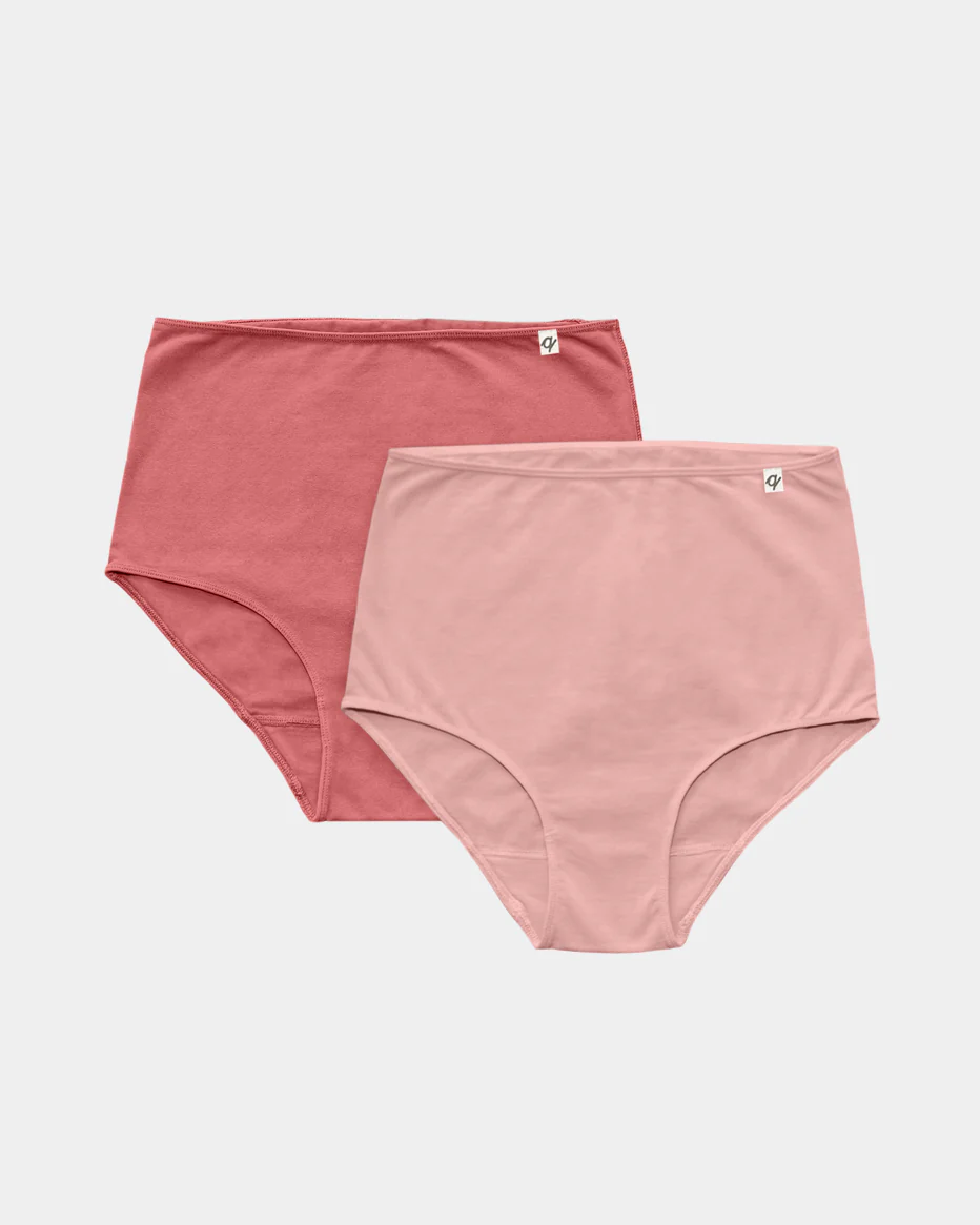 Women's High Waist Brief - Natural, Plant Dyes - 95% Organic Cotton (2 pack) - Image 37